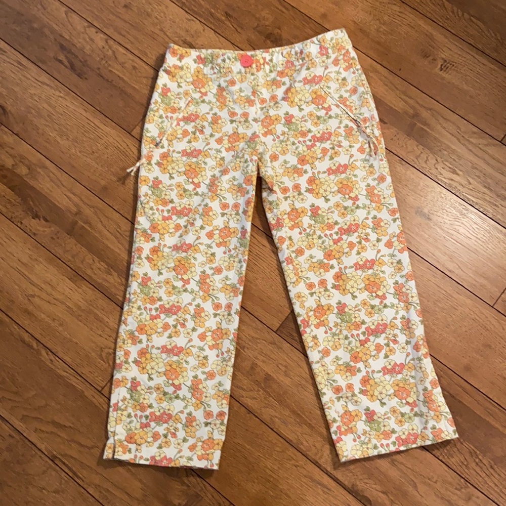 Flowered Capri Jeans